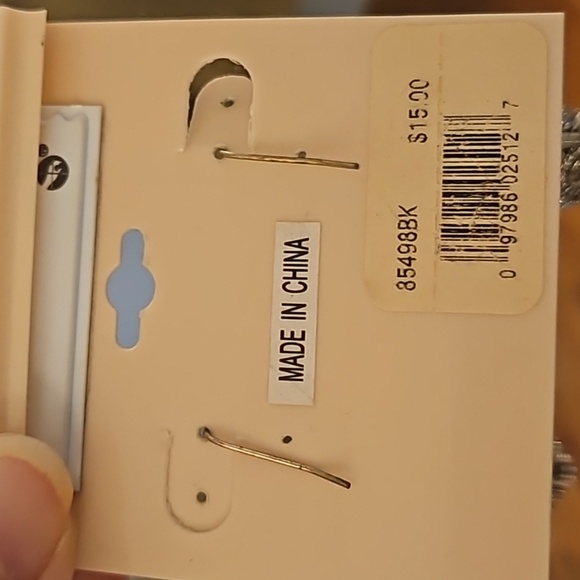 **Clearance** silver and white dangle earrings - Picture 3 of 3